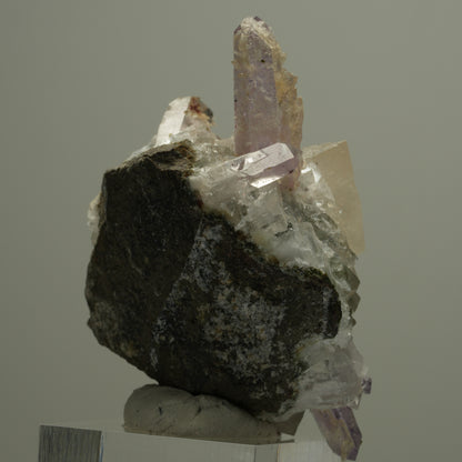 Harlekin Phantom Amethyst, Calcit, Prehnit, Epidot, Matrix Streep Mine Namibia 53*48*33mm #14547