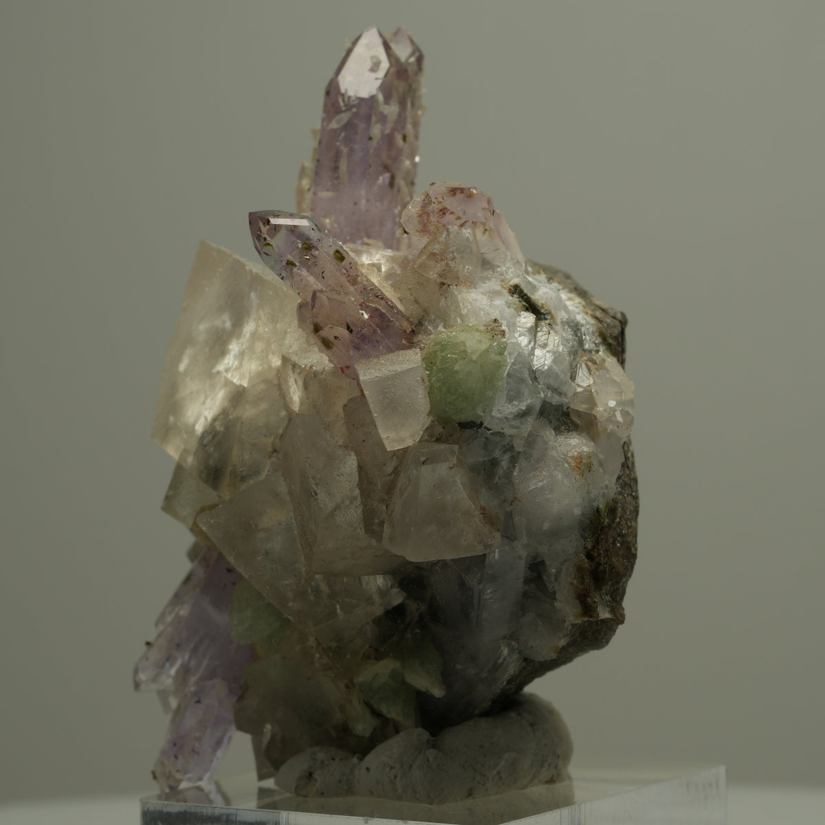 Harlekin Phantom Amethyst, Calcit, Prehnit, Epidot, Matrix Streep Mine Namibia 53*48*33mm #14547