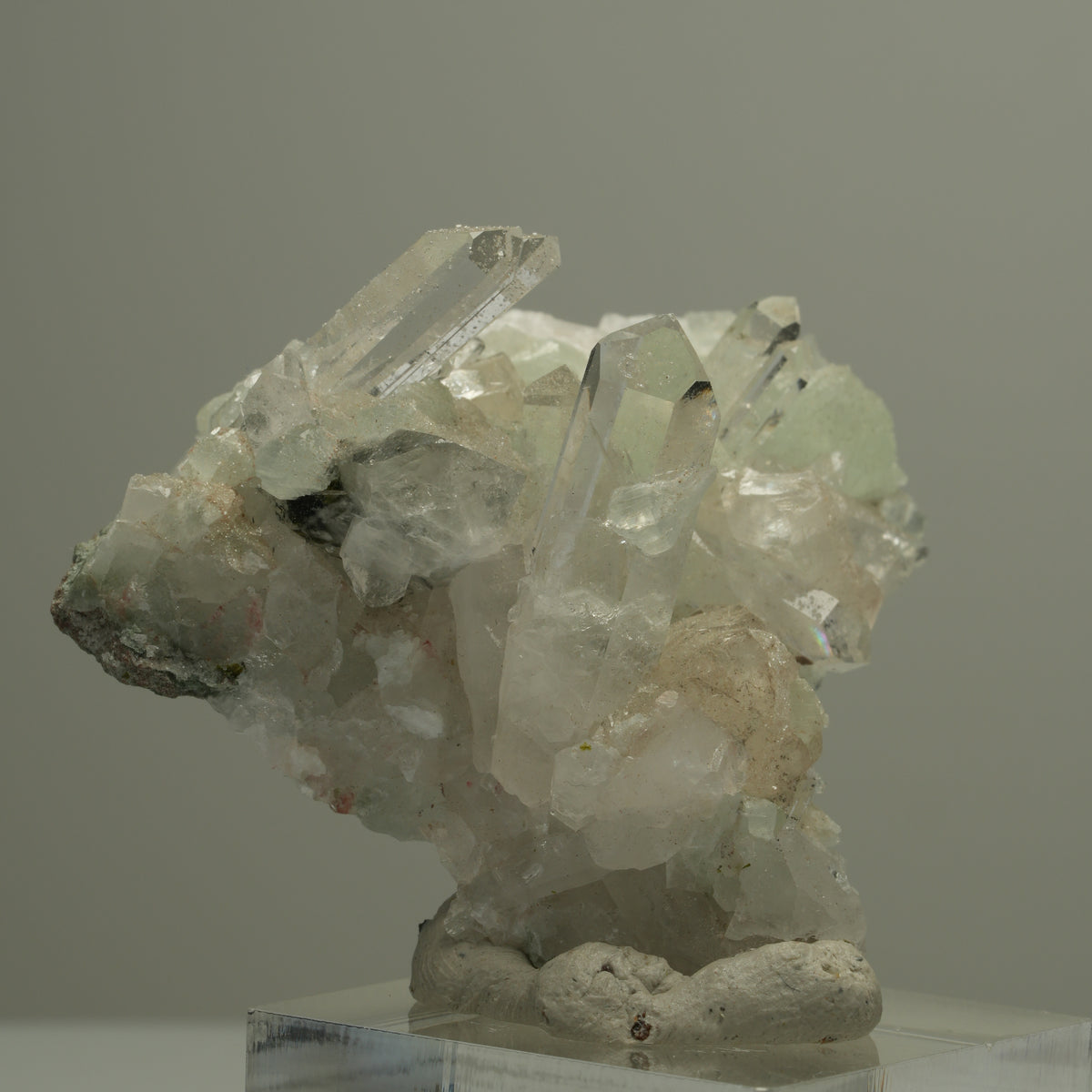 Starburst Quarz, Analcim, Calcit, Prehnit, Epidot, Matrix Streep Mine Namibia 47*43*25mm #14549