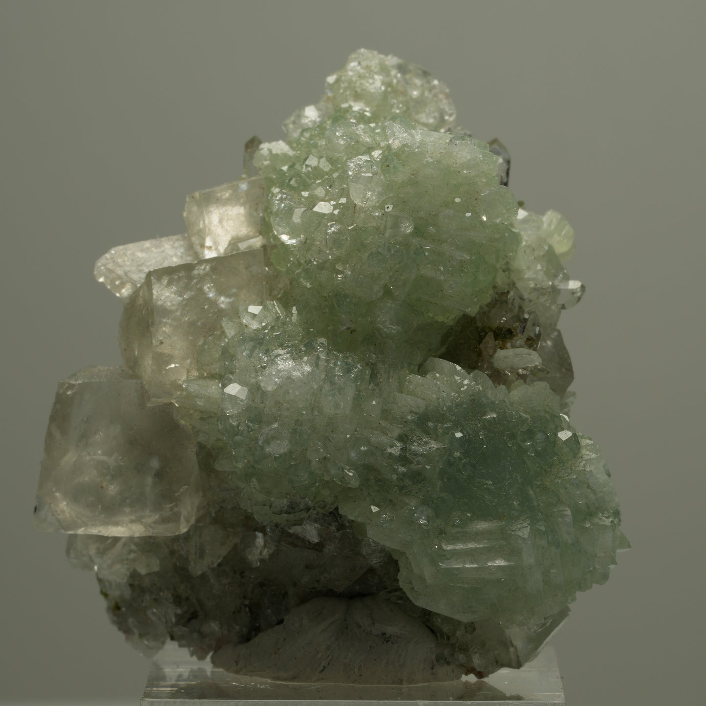 Seltene Quarz, Analcim, Prehnit, Calcit, Epidot Stufe Streep Mine Namibia 48*43*26mm #14556