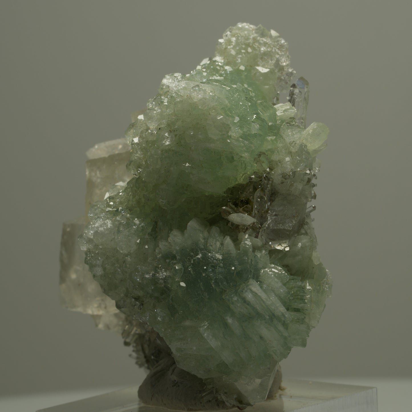 Seltene Quarz, Analcim, Prehnit, Calcit, Epidot Stufe Streep Mine Namibia 48*43*26mm #14556