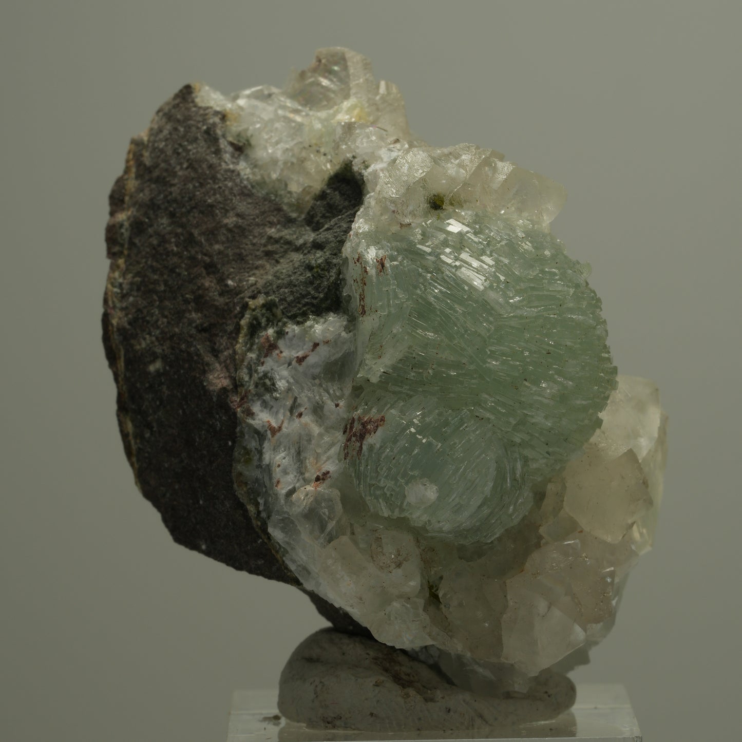 Seltene Prehnit, Calcit, Epidot Stufe Streep Mine, Goboboseb, Namibia 53*38*33mm #14558