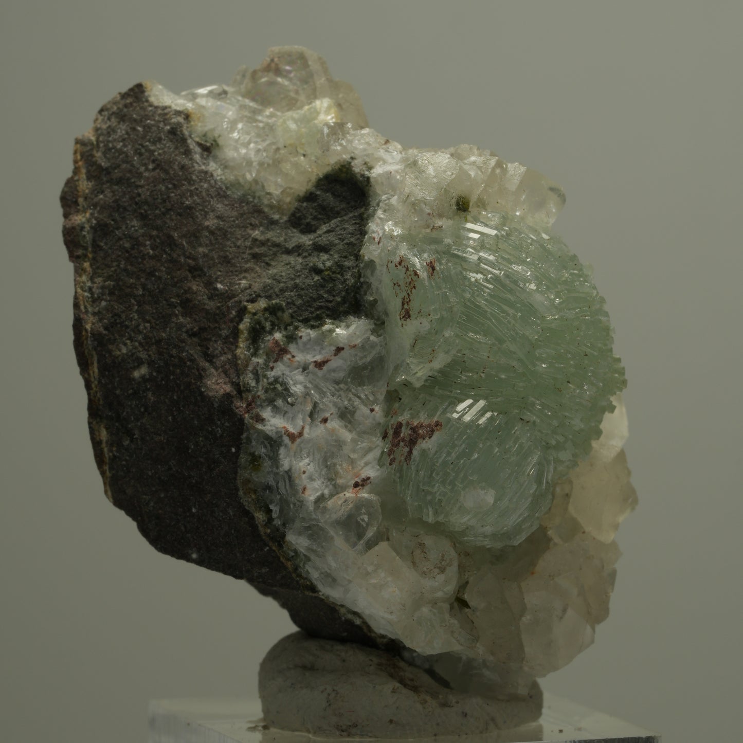 Seltene Prehnit, Calcit, Epidot Stufe Streep Mine, Goboboseb, Namibia 53*38*33mm #14558