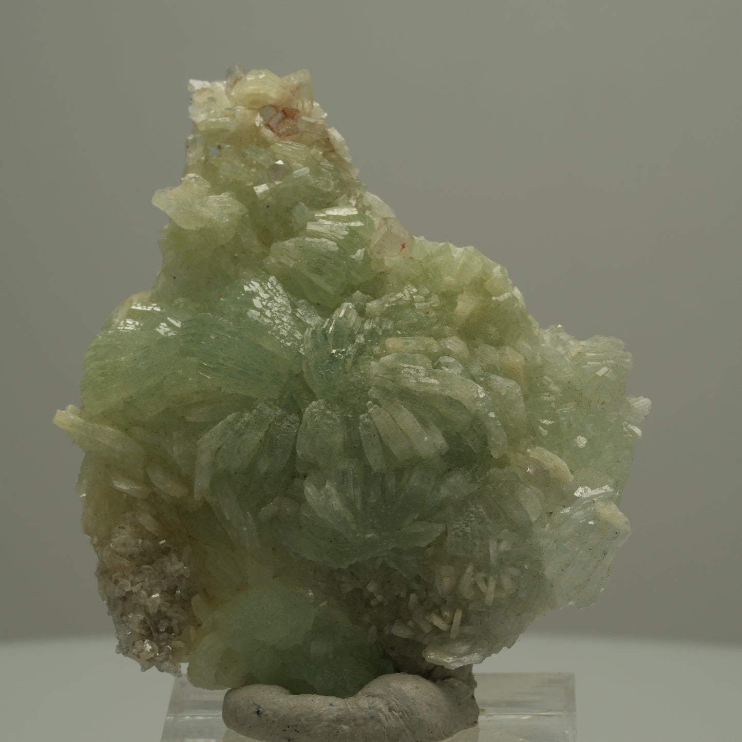 Prehnit, Harlekin Quarz, Epidot auf Matrix Streep Mine, Goboboseb, Namibia 51*42*11mm #14559