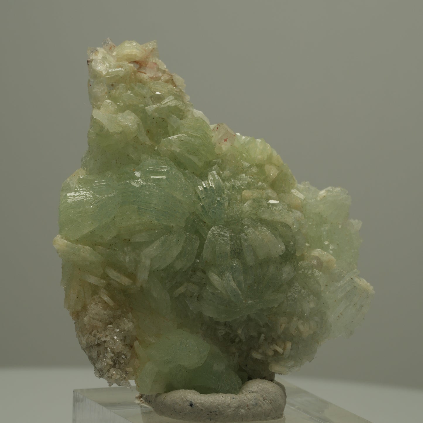 Prehnit, Harlekin Quarz, Epidot auf Matrix Streep Mine, Goboboseb, Namibia 51*42*11mm #14559