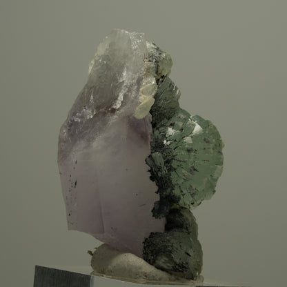 Phantom Amethyst mit Prehnit, Hämatit Streep Mine, Goboboseb, Namibia 51*30*25mm #14560