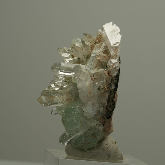 Harlekin Starburst Quarz, Prehnit, Epidot Stufe Streep Mine Namibia 46*38*29mm #14563