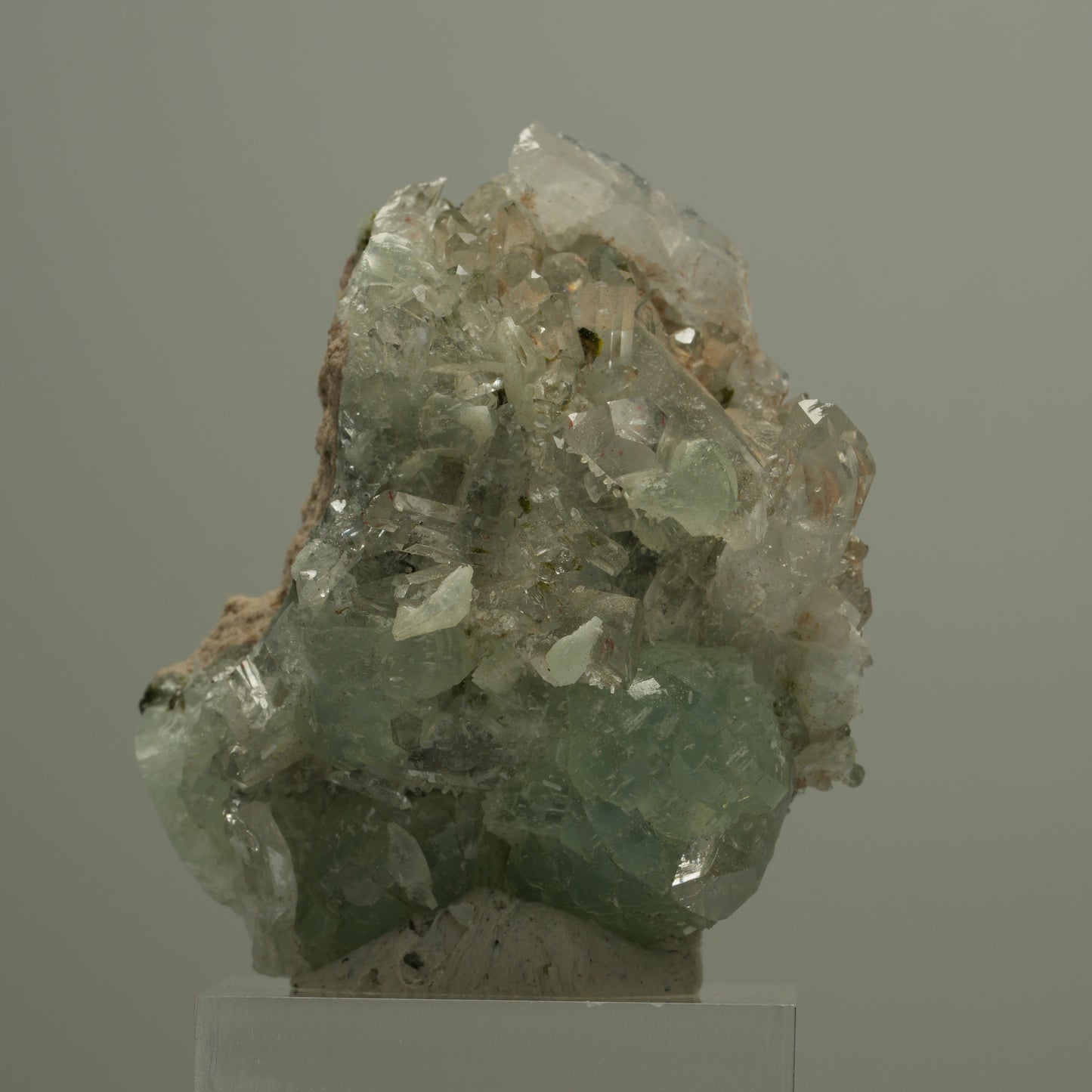 Harlekin Starburst Quarz, Prehnit, Epidot Stufe Streep Mine Namibia 46*38*29mm #14563