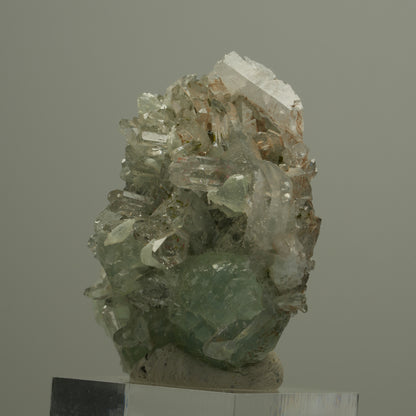 Harlekin Starburst Quarz, Prehnit, Epidot Stufe Streep Mine Namibia 46*38*29mm #14563
