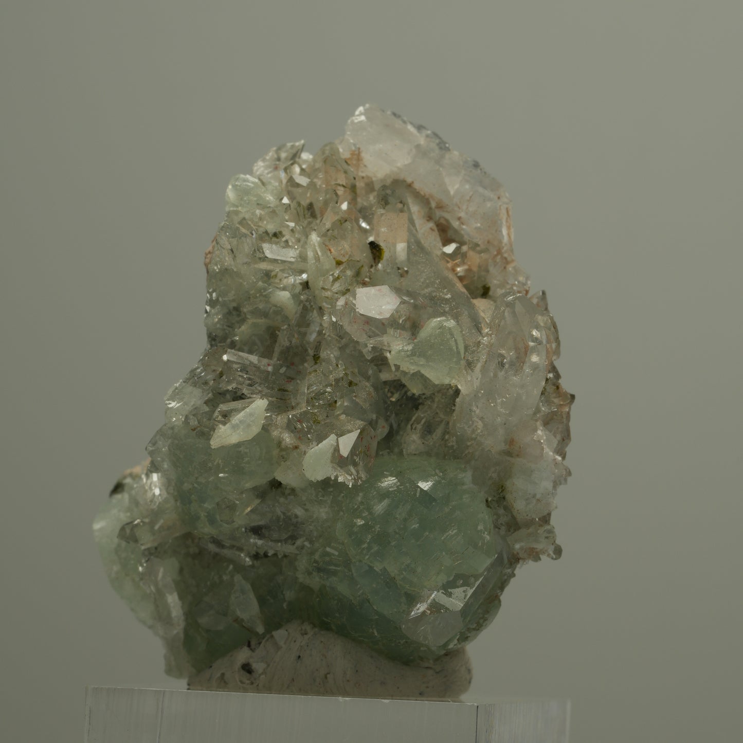 Harlekin Starburst Quarz, Prehnit, Epidot Stufe Streep Mine Namibia 46*38*29mm #14563