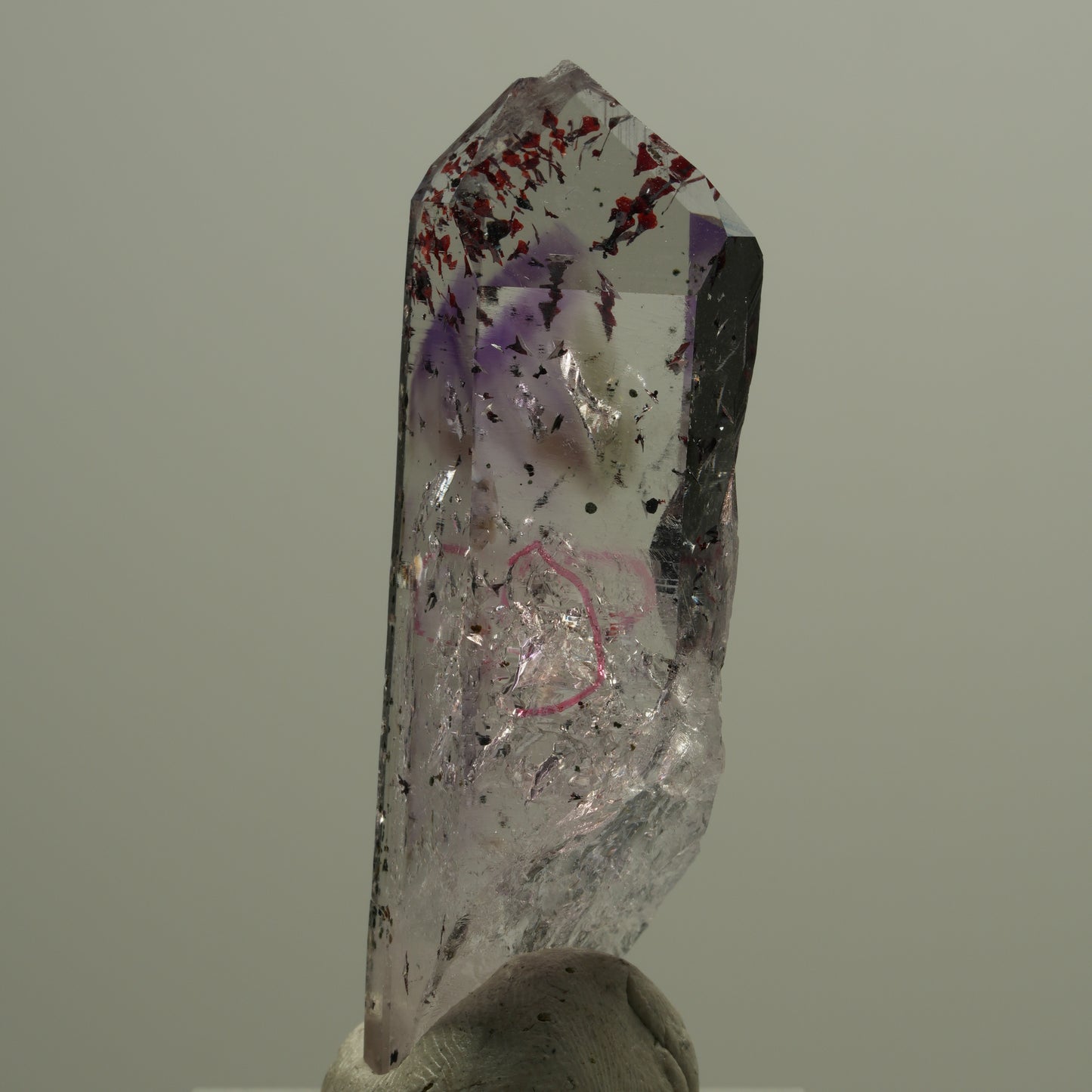 Enhydro Harlekin Phantom Amethyst Spitze, 2x Blase Streep Mine, Namibia 51*15*15mm #14564