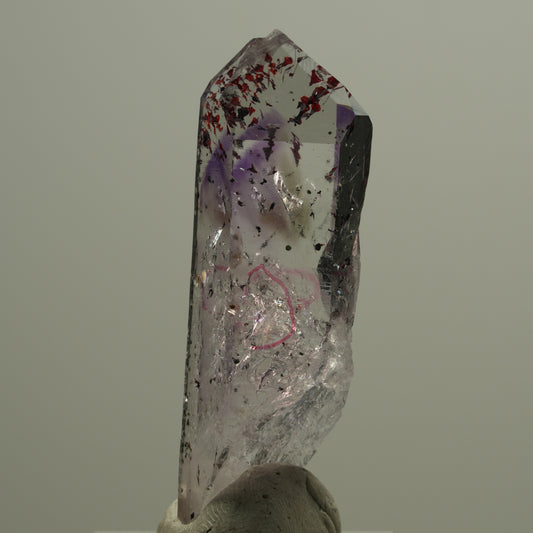 Enhydro Harlekin Phantom Amethyst Spitze, 2x Blase Streep Mine, Namibia 51*15*15mm #14564