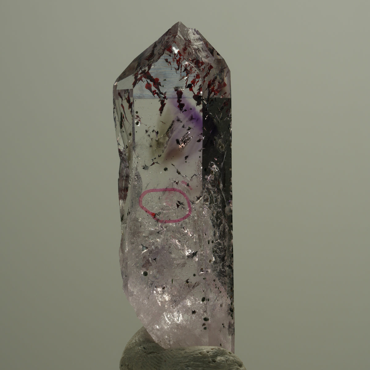 Enhydro Harlekin Phantom Amethyst Spitze, 2x Blase Streep Mine, Namibia 51*15*15mm #14564