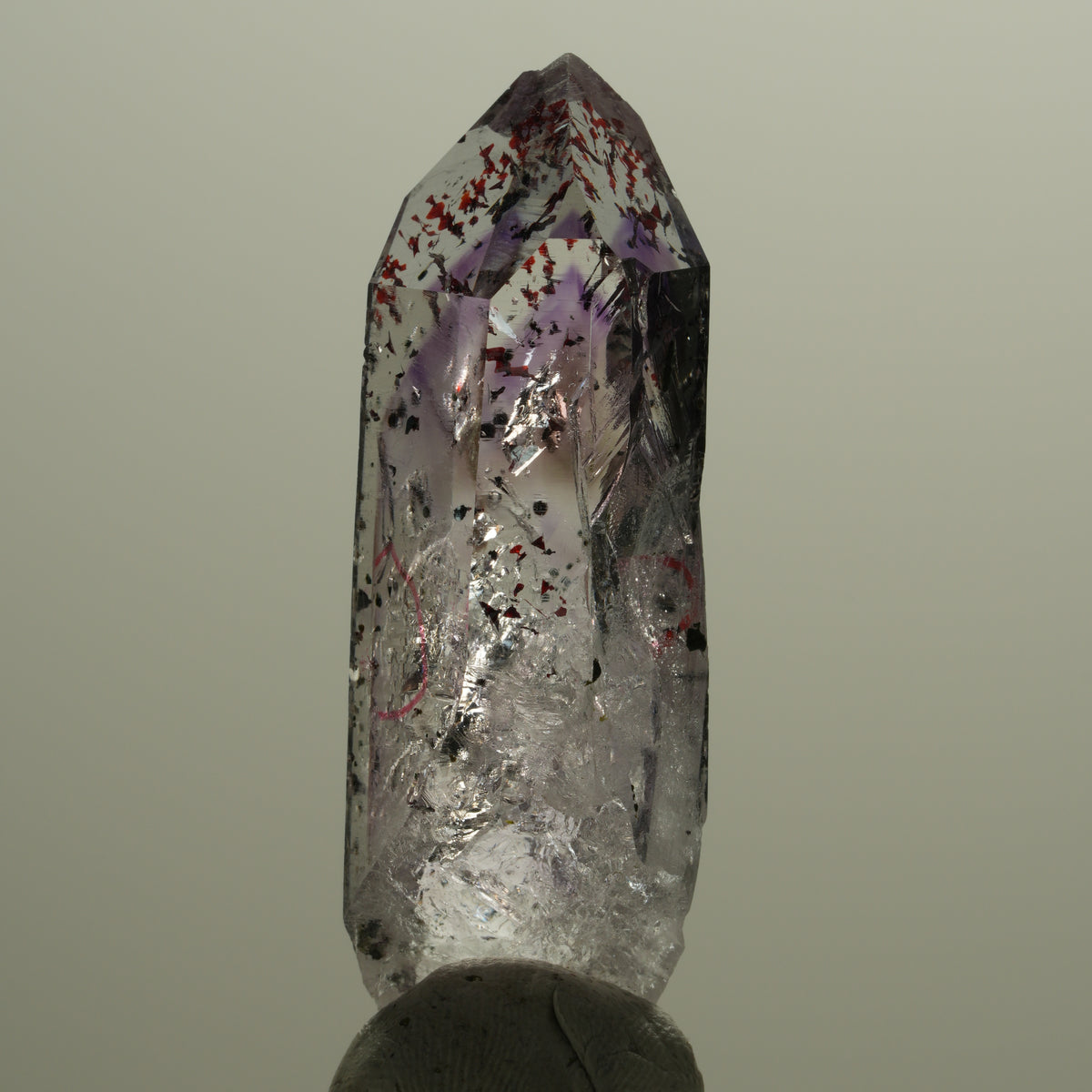 Enhydro Harlekin Phantom Amethyst Spitze, 2x Blase Streep Mine, Namibia 51*15*15mm #14564