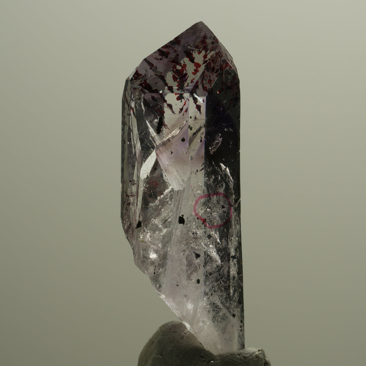 Enhydro Harlekin Phantom Amethyst Spitze, 2x Blase Streep Mine, Namibia 51*15*15mm #14564