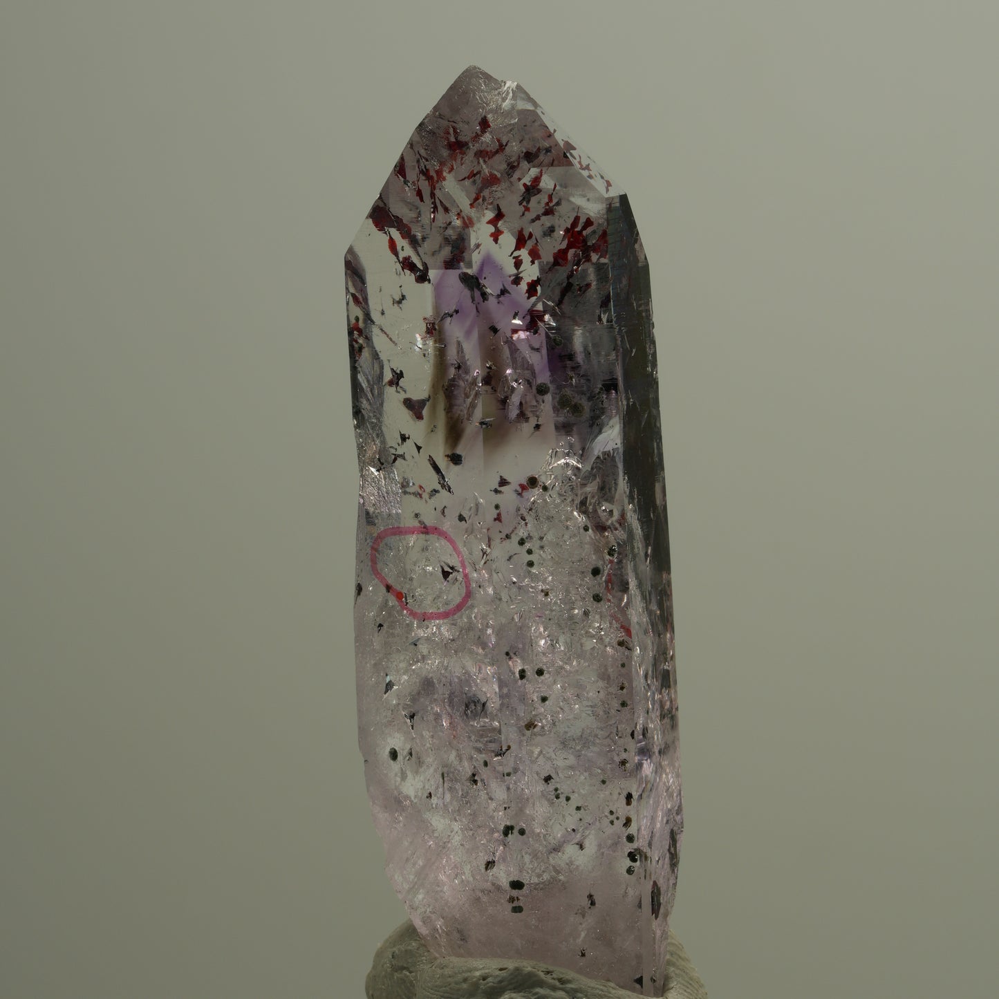 Enhydro Harlekin Phantom Amethyst Spitze, 2x Blase Streep Mine, Namibia 51*15*15mm #14564