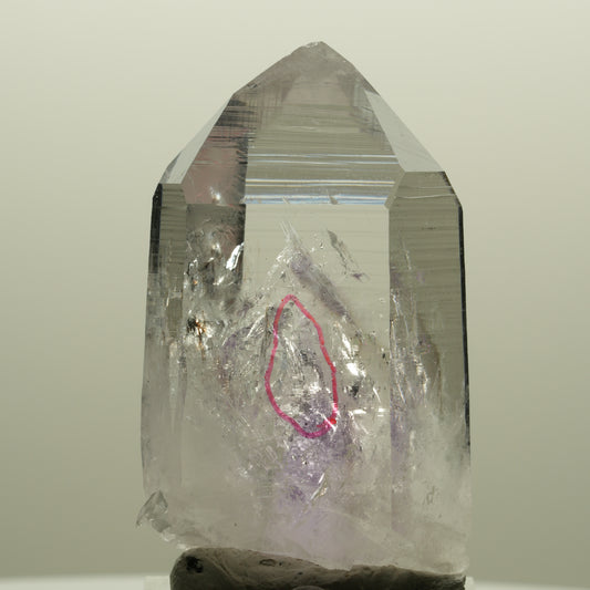 Enhydro Lemurian Phantom Amethyst Spitze, 1x Blase Streep Mine, Namibia 48*29*25mm #14567