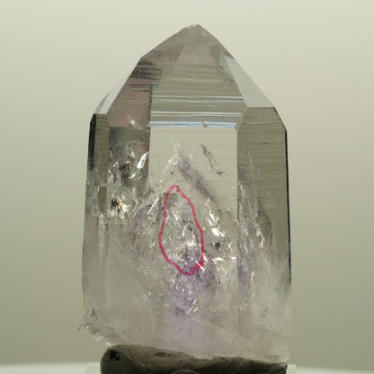 Enhydro Lemurian Phantom Amethyst Spitze, 1x Blase Streep Mine, Namibia 48*29*25mm #14567