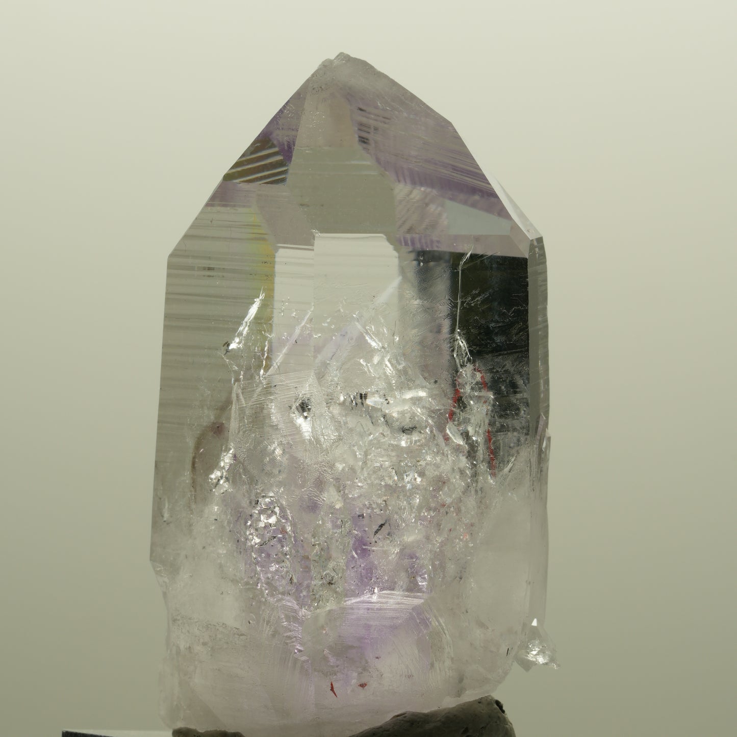 Enhydro Lemurian Phantom Amethyst Spitze, 1x Blase Streep Mine, Namibia 48*29*25mm #14567
