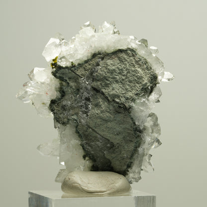 Harlekin Starburst Quarz, Prehnit, Epidot auf Matrix Streep Mine, Namibia 50*46*23mm #14628