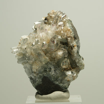 Harlekin Starburst Quarz, Calcit, Epidot auf Matrix Streep Mine, Namibia 51*41*29mm #14629