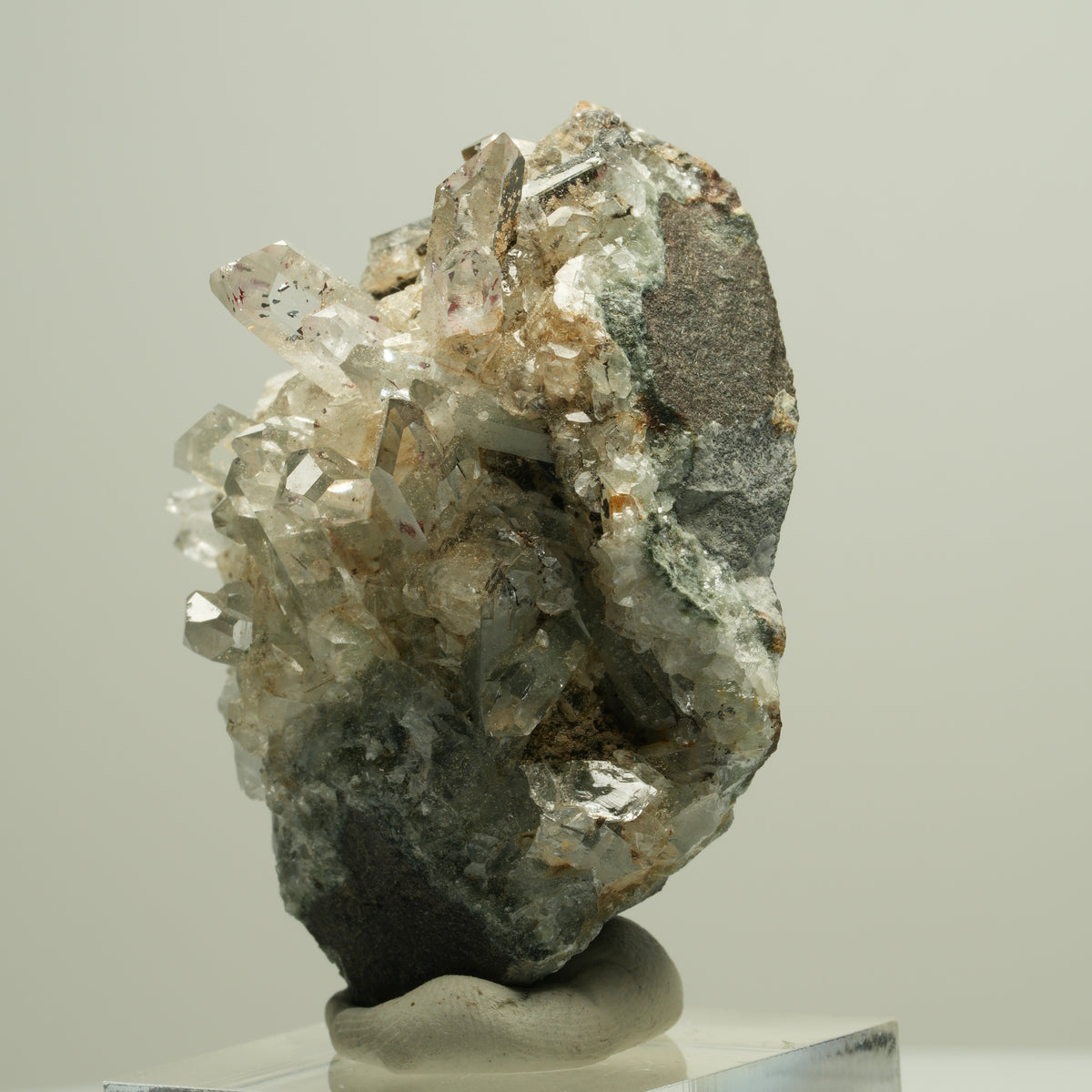 Harlekin Starburst Quarz, Calcit, Epidot auf Matrix Streep Mine, Namibia 51*41*29mm #14629