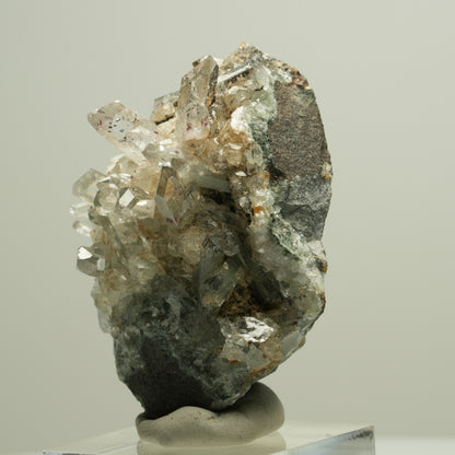 Harlekin Starburst Quarz, Calcit, Epidot auf Matrix Streep Mine, Namibia 51*41*29mm #14629