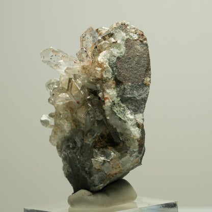 Harlekin Starburst Quarz, Calcit, Epidot auf Matrix Streep Mine, Namibia 51*41*29mm #14629