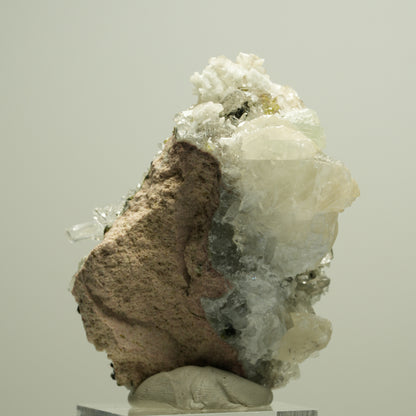 Starburst Quarz, Prehnit, Calcit, Analcim, Epidot, Matrix Streep Mine, Namibia 56*41*30mm #14632