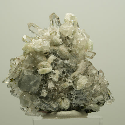 Harlekin Starburst Quarz, Prehnit, Calcit, Epidot Matrix Streep Mine, Namibia 50*50*27mm #14638