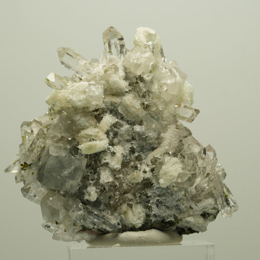 Harlekin Starburst Quarz, Prehnit, Calcit, Epidot Matrix Streep Mine, Namibia 50*50*27mm #14638