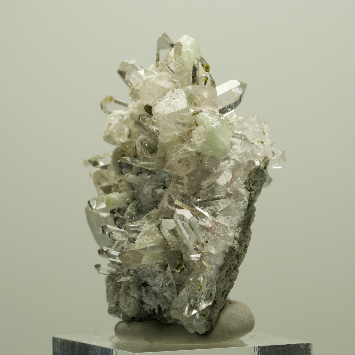 Harlekin Starburst Quarz, Prehnit, Calcit, Epidot Matrix Streep Mine, Namibia 50*50*27mm #14638