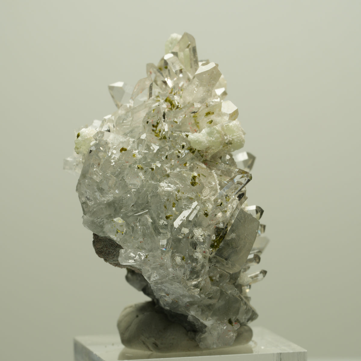 Harlekin Starburst Quarz, Prehnit, Calcit, Epidot Matrix Streep Mine, Namibia 50*50*27mm #14638