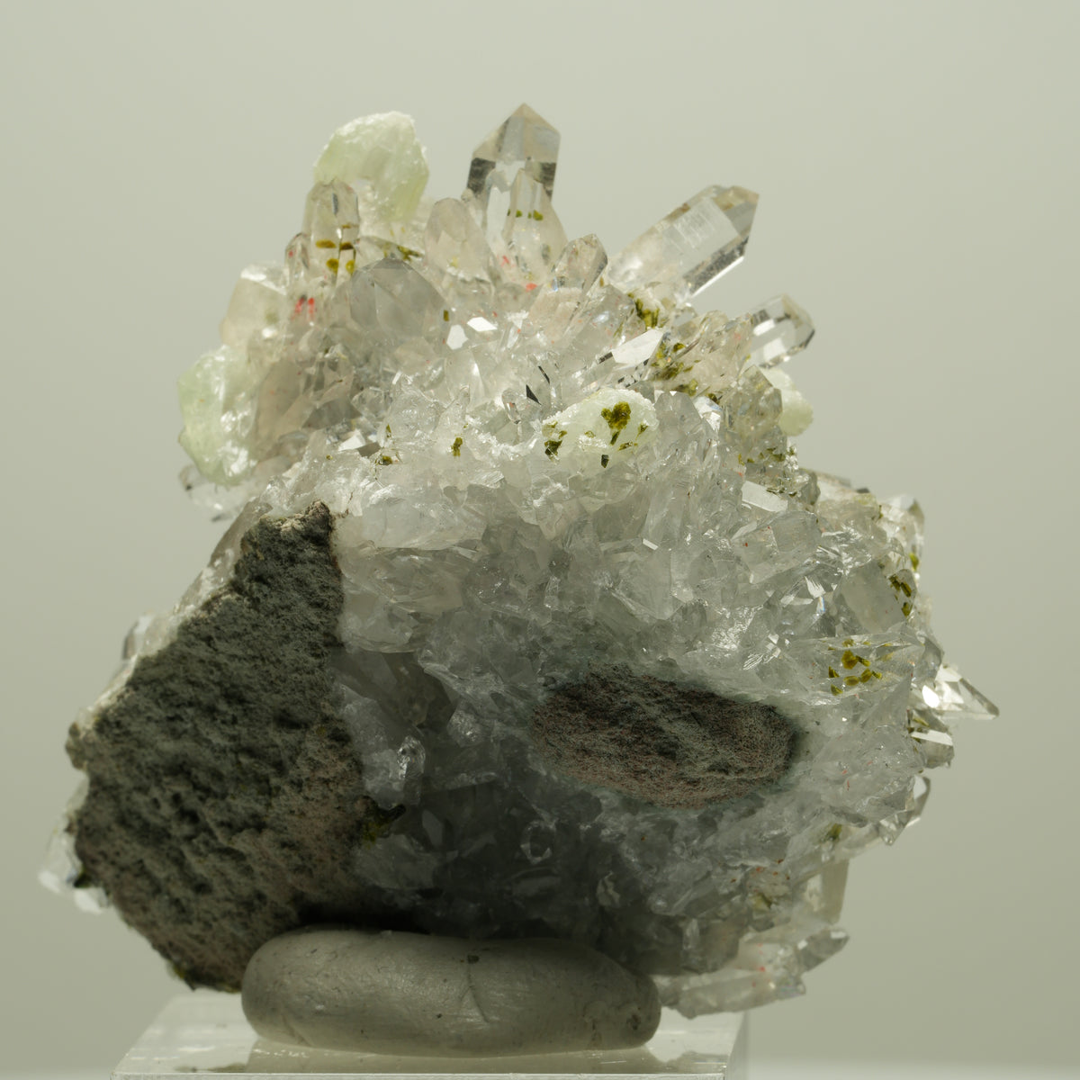 Harlekin Starburst Quarz, Prehnit, Calcit, Epidot Matrix Streep Mine, Namibia 50*50*27mm #14638