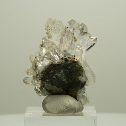 Harlekin Starburst Quarz, Prehnit, Analcim, Epidot, Matrix Streep Mine, Namibia 41*35*28mm #14641