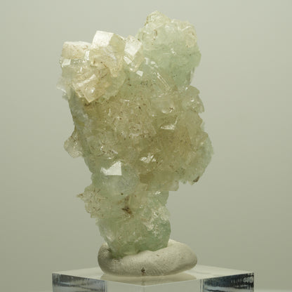Seltene Prehnit, Calcit Stufe Streep Mine Goboboseb Namibia 52*37*16mm #14650