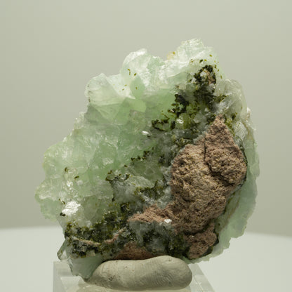 Seltene Prehnit, Epidot, Calcit Stufe Streep Mine Goboboseb Namibia 54*45*22mm #14651