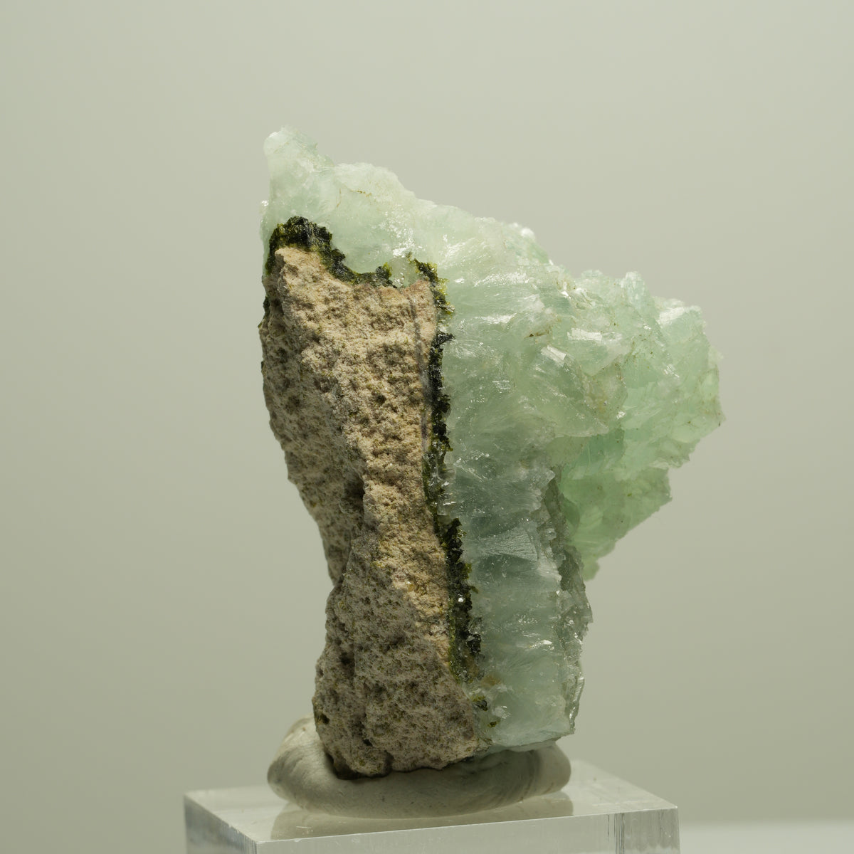 Seltene Prehnit, Epidot, Calcit Stufe Streep Mine Goboboseb Namibia 48*40*34mm #14652