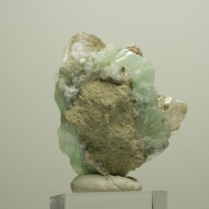 Seltene Prehnit, Epidot, Calcit Stufe Streep Mine Goboboseb Namibia 50*40*24mm #14653