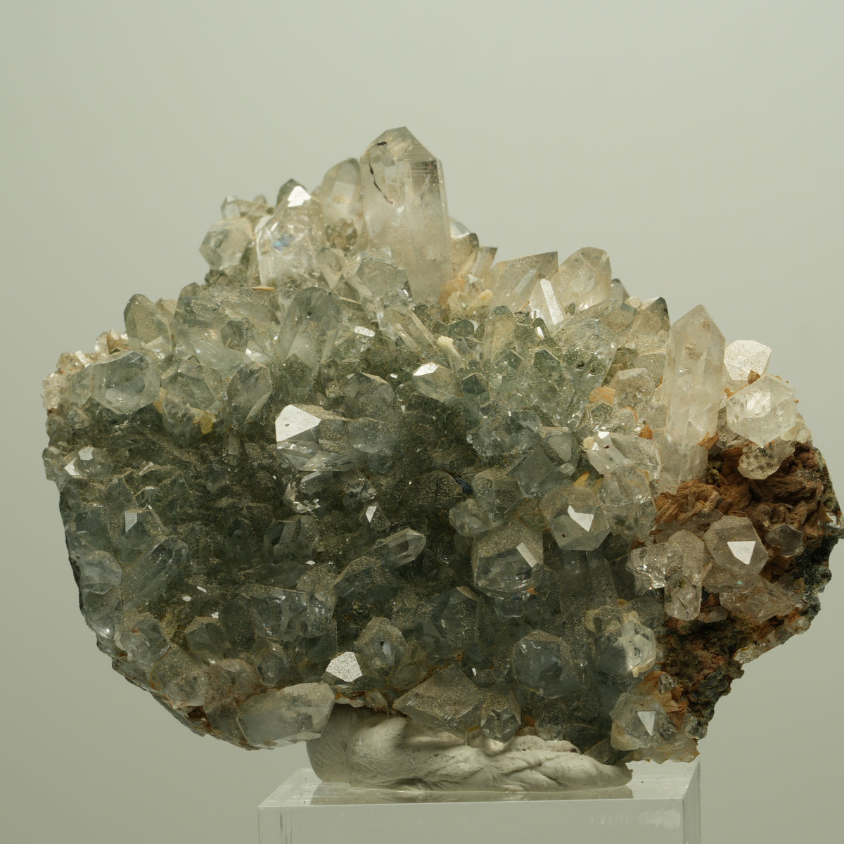 Harlekin Starburst Quarz, Prehnit, Epidot auf Matrix Streep Mine, Namibia 60*48*23mm #14658