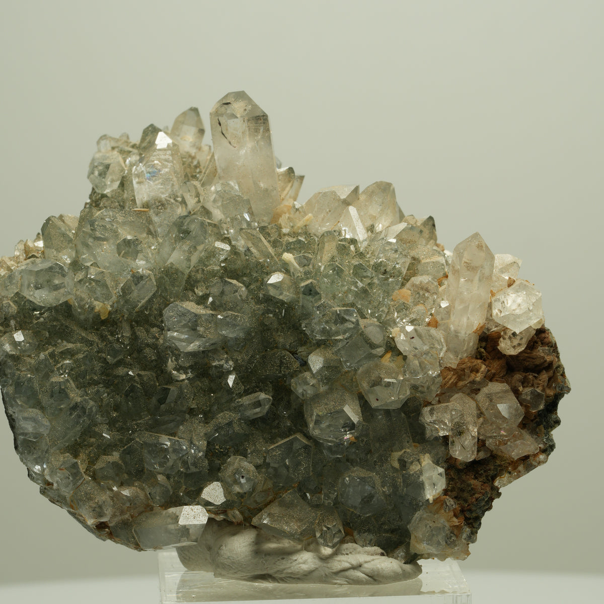 Harlekin Starburst Quarz, Prehnit, Epidot auf Matrix Streep Mine, Namibia 60*48*23mm #14658