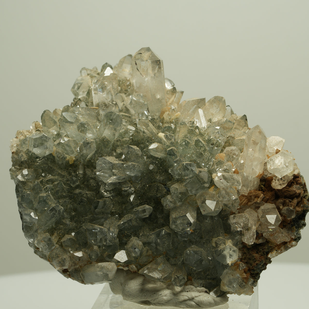 Harlekin Starburst Quarz, Prehnit, Epidot auf Matrix Streep Mine, Namibia 60*48*23mm #14658