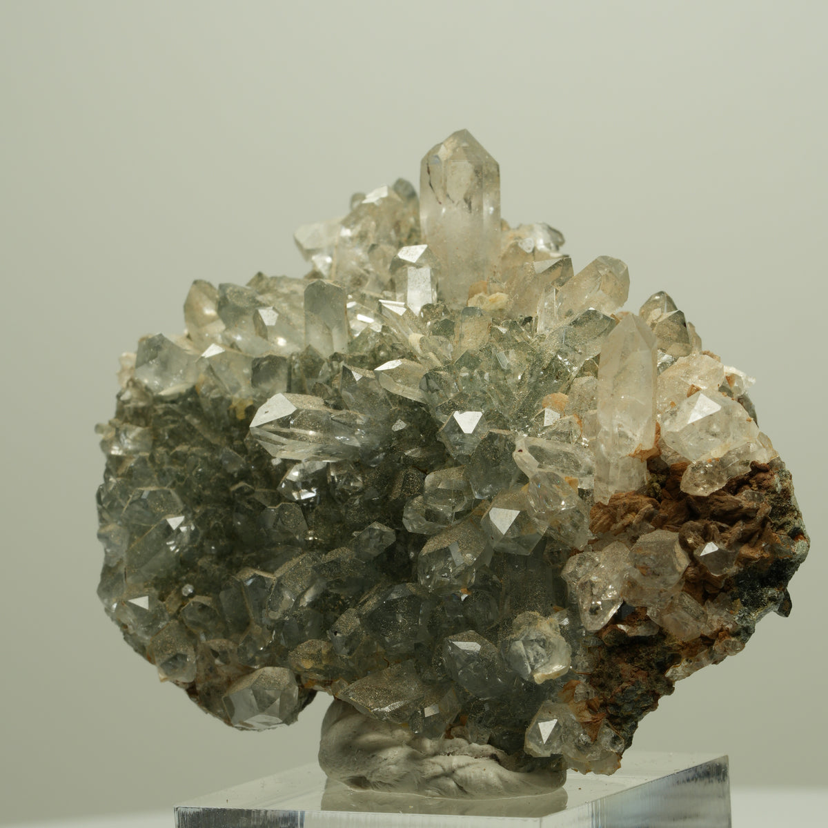 Harlekin Starburst Quarz, Prehnit, Epidot auf Matrix Streep Mine, Namibia 60*48*23mm #14658