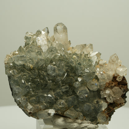 Harlekin Starburst Quarz, Prehnit, Epidot auf Matrix Streep Mine, Namibia 60*48*23mm #14658