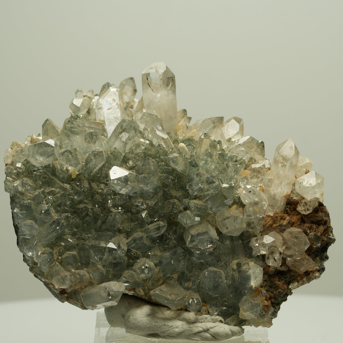 Harlekin Starburst Quarz, Prehnit, Epidot auf Matrix Streep Mine, Namibia 60*48*23mm #14658