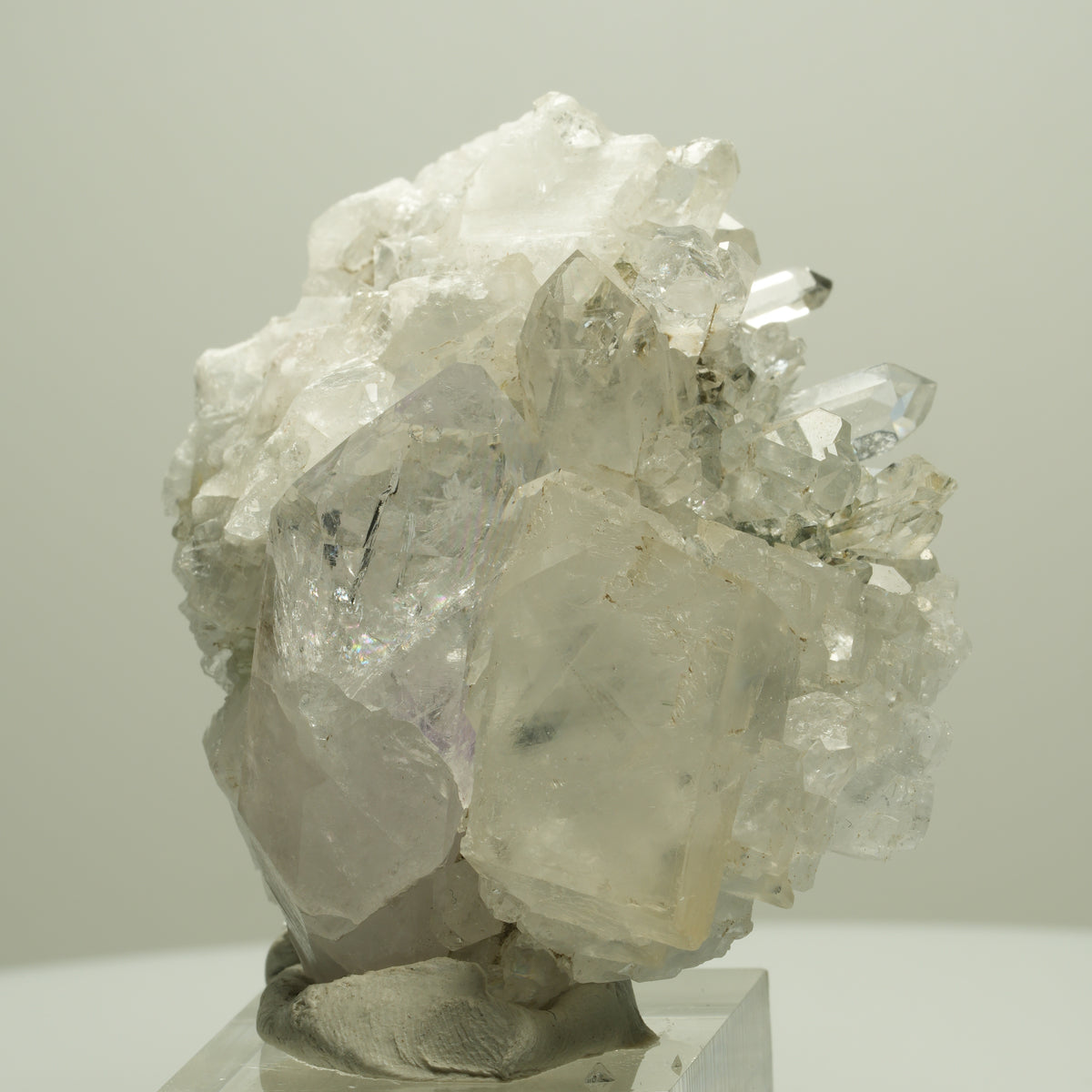 Phantom Amethyst, Calcit, Epidot auf Matrix Stufe Streep Mine Namibia 62*50*34mm #14664
