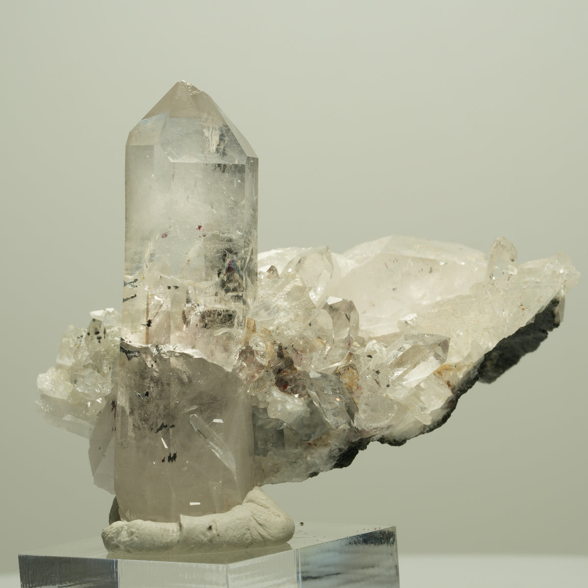 Harlekin Quarz, Prehnit, Calcit auf Matrix Streep Mine, Namibia 63*51*37mm #14666