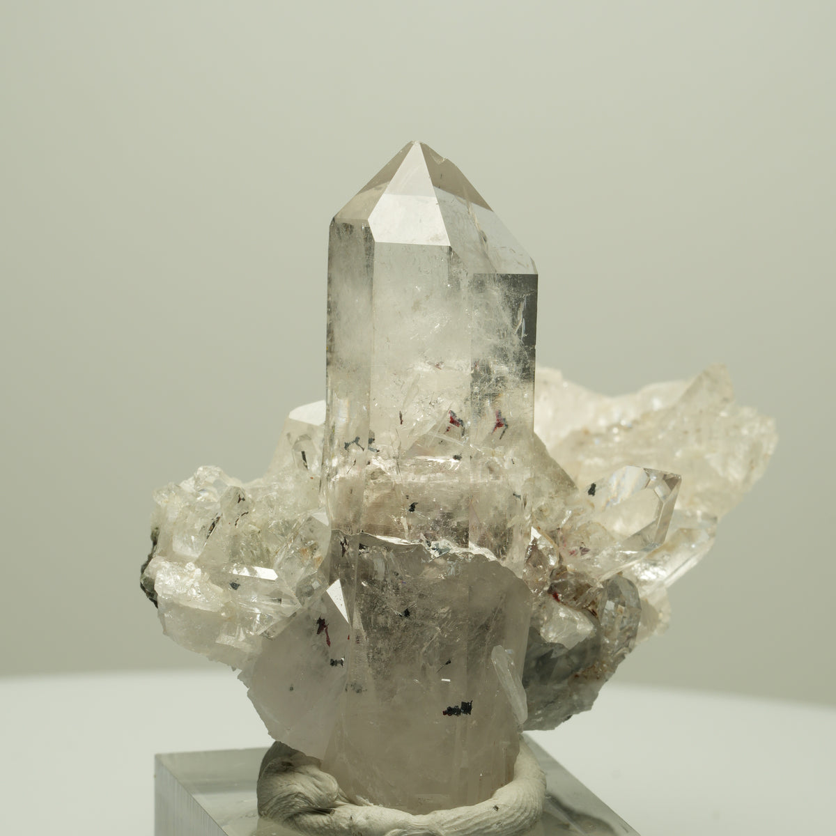 Harlekin Quarz, Prehnit, Calcit auf Matrix Streep Mine, Namibia 63*51*37mm #14666