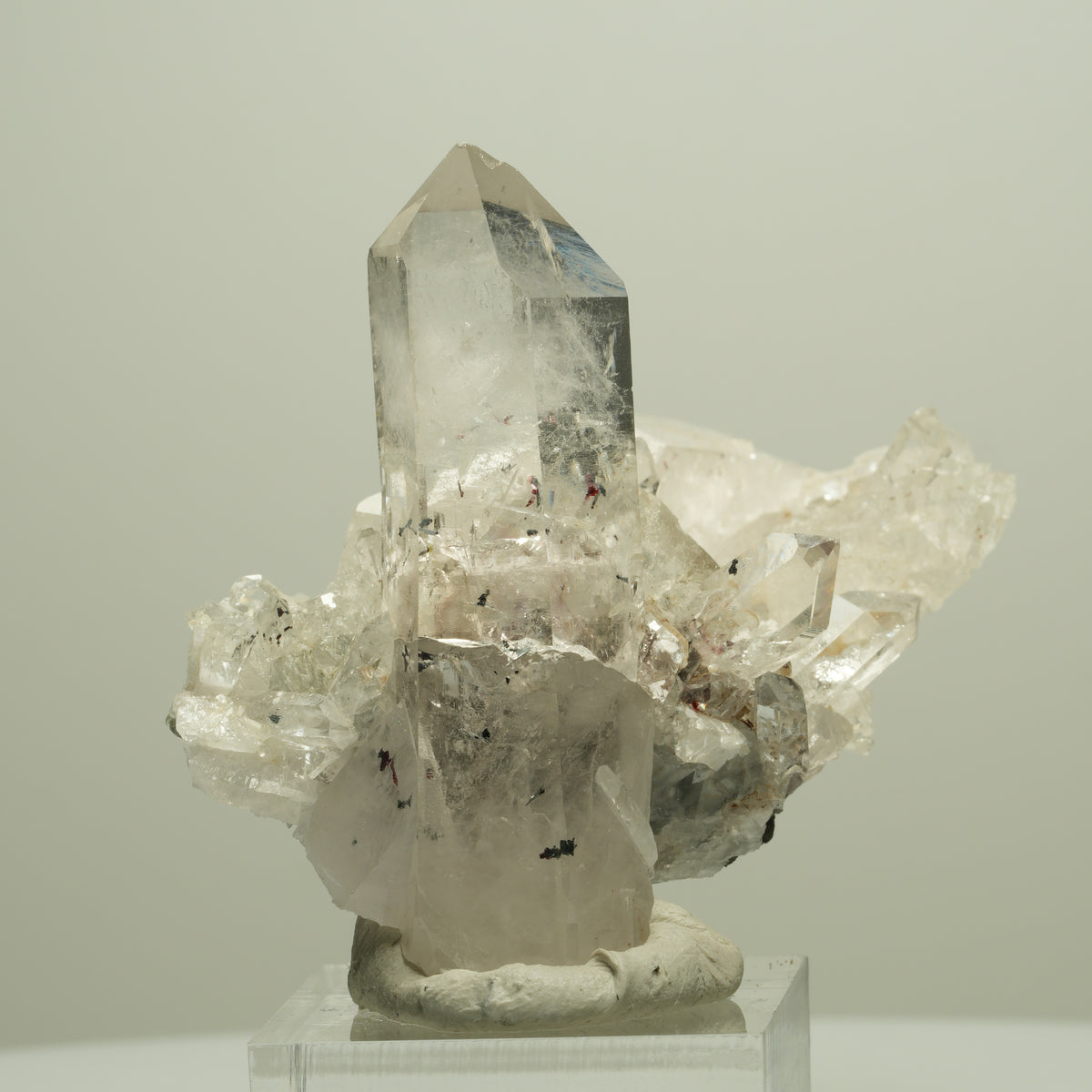 Harlekin Quarz, Prehnit, Calcit auf Matrix Streep Mine, Namibia 63*51*37mm #14666