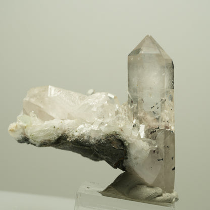 Harlekin Quarz, Prehnit, Calcit auf Matrix Streep Mine, Namibia 63*51*37mm #14666